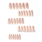 Press-On Nail Set Metallic Gold No Glue Reusable