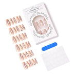 Press-On Nail Set Metallic Gold No Glue Reusable