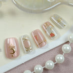 Press-On Nail Set Mint Celestial & Geometric Peel-And-Stick