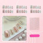 Press-On Nail Set Mint Celestial & Geometric Peel-And-Stick