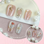 Press-On Nail Set Mint Celestial & Geometric Peel-And-Stick