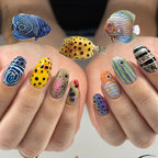 Press-On Nail Set Mixed Art Designs Adhesive Stickers Long-Lasting