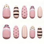 Press-On Nail Set Modern Patterns Easy Apply & Remove
