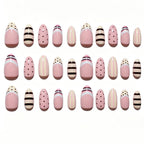 Press-On Nail Set Modern Patterns Easy Apply & Remove