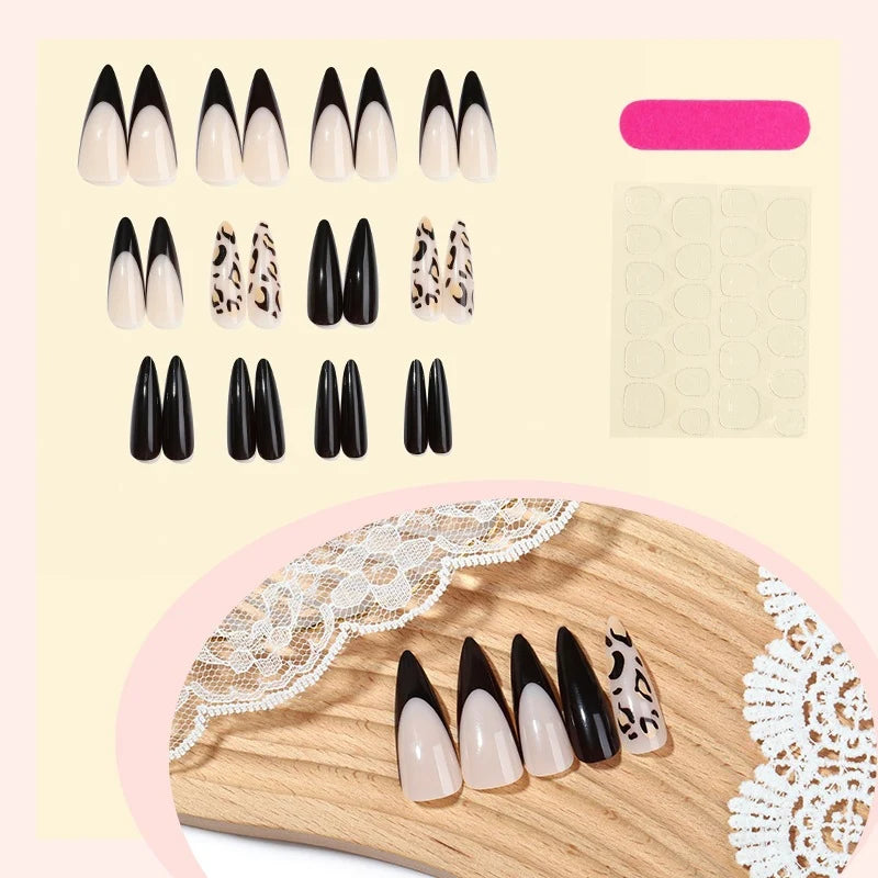 Press-On Nail Set Multiple Designs Adhesive Strips