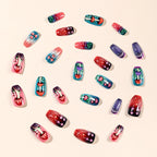 Press-On Nail Set Mushroom Floral Durable Acrylic