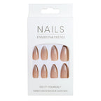 Press-On Nail Set Natural Finish 24 Pieces With Glue