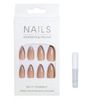 Press-On Nail Set Natural Finish 24 Pieces With Glue