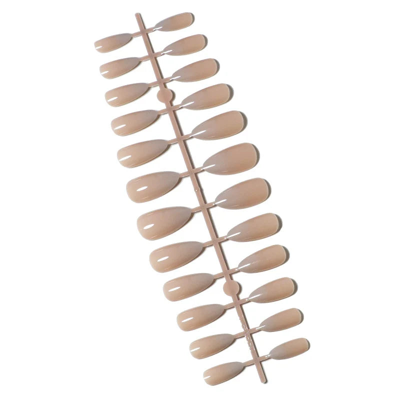 Press-On Nail Set Natural Finish 24 Pieces With Glue
