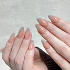 Press-On Nail Set Natural Finish 24 Pieces With Glue