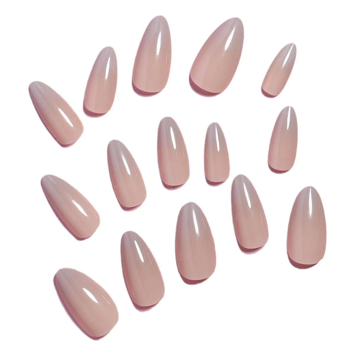 Press-On Nail Set Natural Finish 24 Pieces With Glue