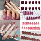 Press-On Nail Set Natural Finish Reusable & Durable