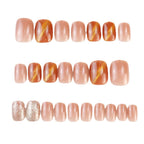 Press-On Nail Set Natural Glossy No Glue Reusable