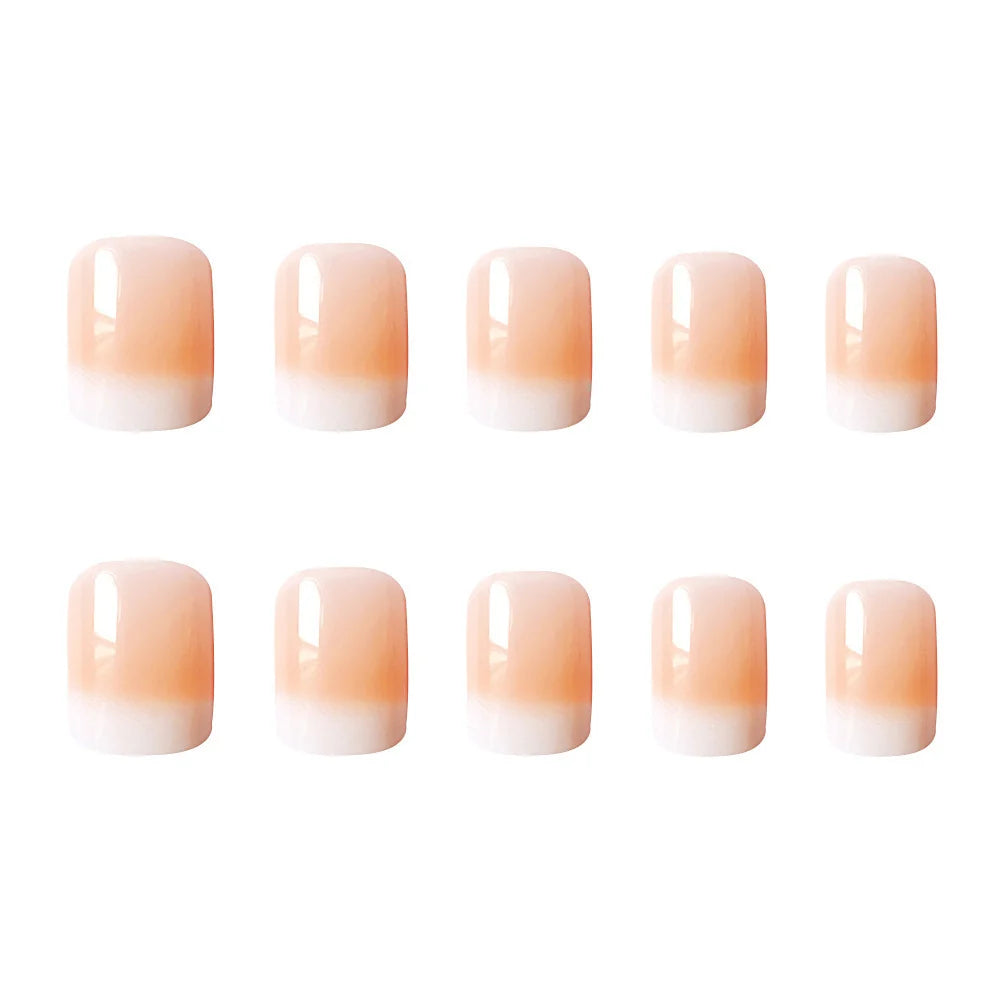 Press-On Nail Set Natural-Look Glossy Chip-Resistant