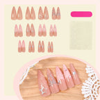 Press-On Nail Set Natural-Looking Adhesive Pads