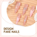 Press-On Nail Set Natural-Looking Adhesive Pads