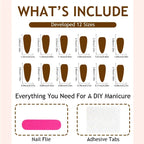 Press-On Nail Set Natural-Looking Adhesive Pads