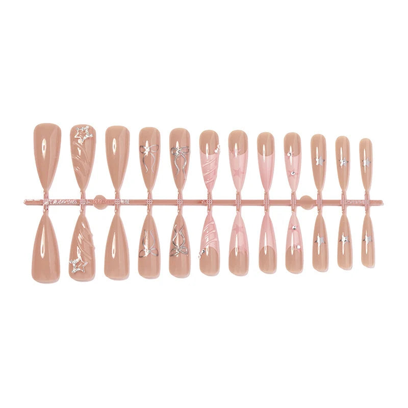Press-On Nail Set Natural-Looking Adhesive Pads