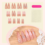 Press-On Nail Set Natural-Looking Adhesive Pads