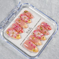 Press-On Nail Set No Glue Floral & Beach Travel Case