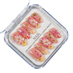 Press-On Nail Set No Glue Floral & Beach Travel Case