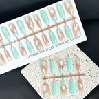 Press-On Nail Set No Glue Long-Lasting Pastel Patterns