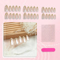 Press-On Nail Set No Glue Nude Gold Accents