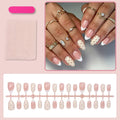 Press-On Nail Set Nude Dots French Tip 24-Piece