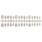 Press-On Nail Set Nude With Gold Accents & Adhesive Pads
