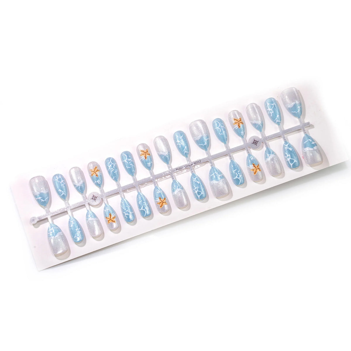 Press-On Nail Set Ocean-Inspired Long-Lasting & Easy Application