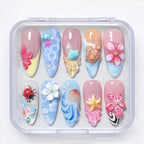 Press-On Nail Set Ocean-Inspired No Glue & Application Kit
