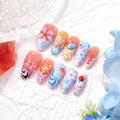 Press-On Nail Set Ocean-Inspired No Glue & Application Kit