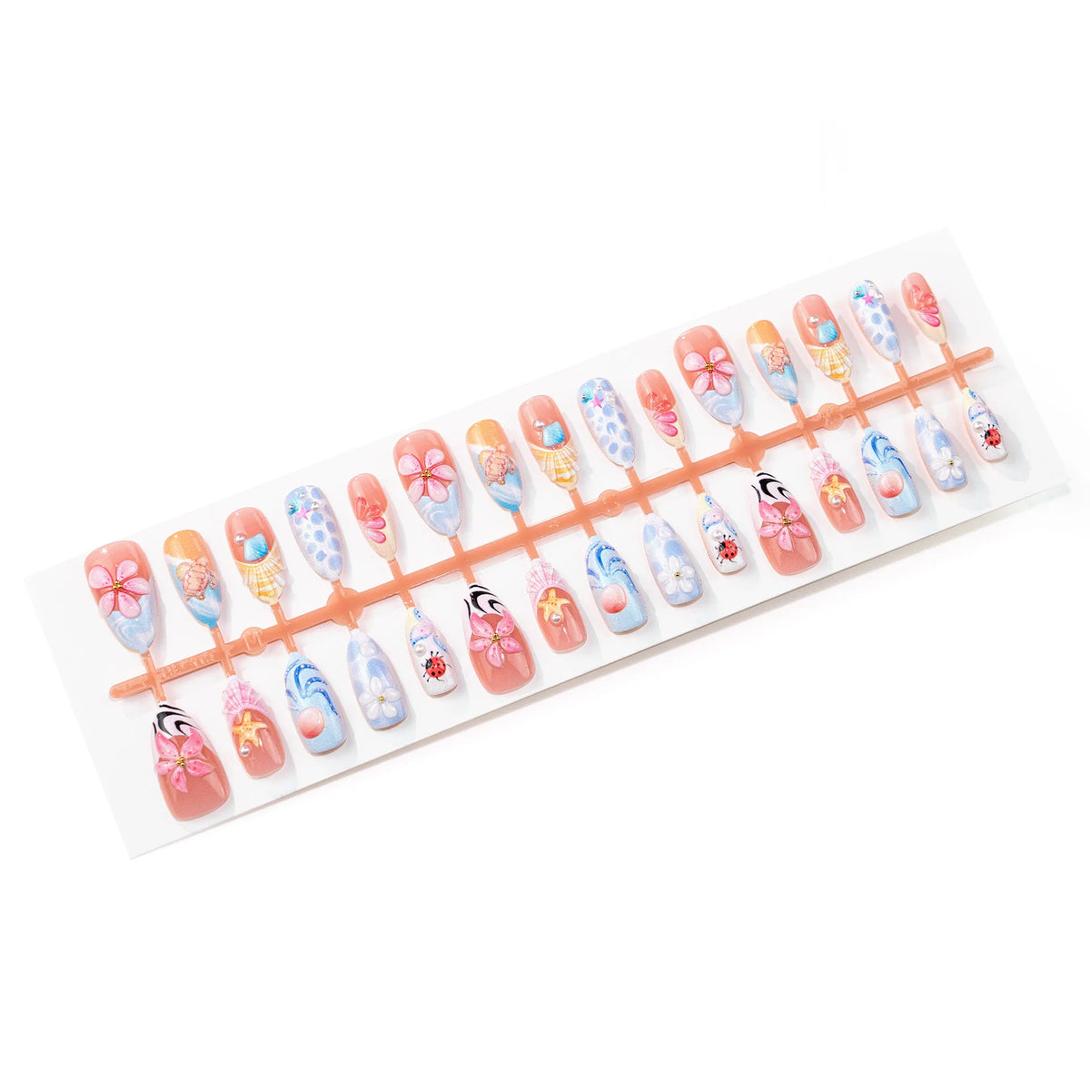 Press-On Nail Set Ocean-Inspired No Glue & Application Kit
