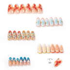 Press-On Nail Set Ocean-Inspired Reusable & Easy Application