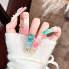 Press-On Nail Set Ocean-Themed Long-Lasting Easy Apply & Remove