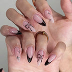 Press-On Nail Set Ombre Bow Easy Application