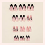 Press-On Nail Set Ombre Bow Easy Application