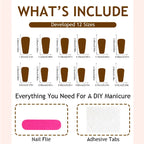 Press-On Nail Set Ombre Design Easy Application Multiple Sizes
