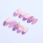 Press-On Nail Set Ombre Floral Peel & Stick Reusable