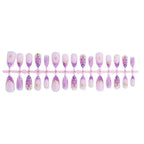 Press-On Nail Set Ombre Floral Peel & Stick Reusable