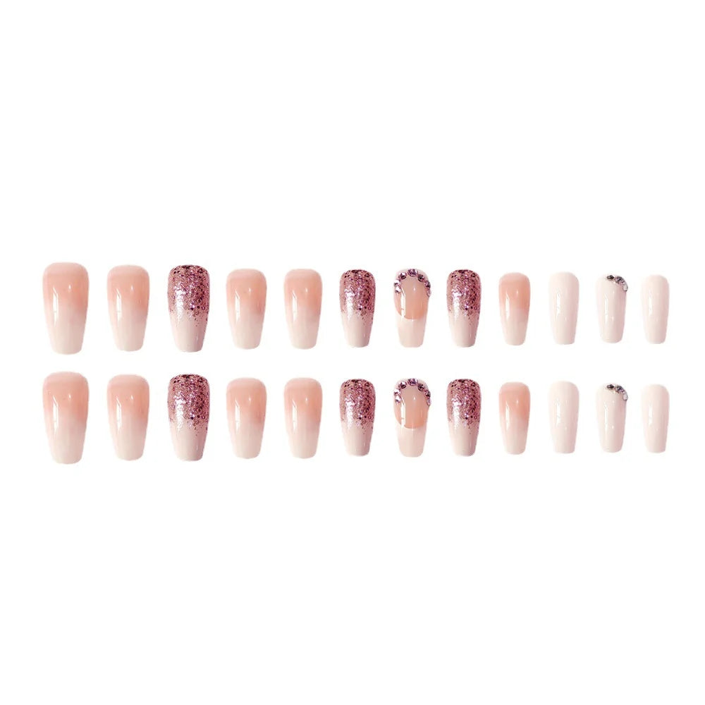 Press-On Nail Set Ombre & Glitter Peel And Press