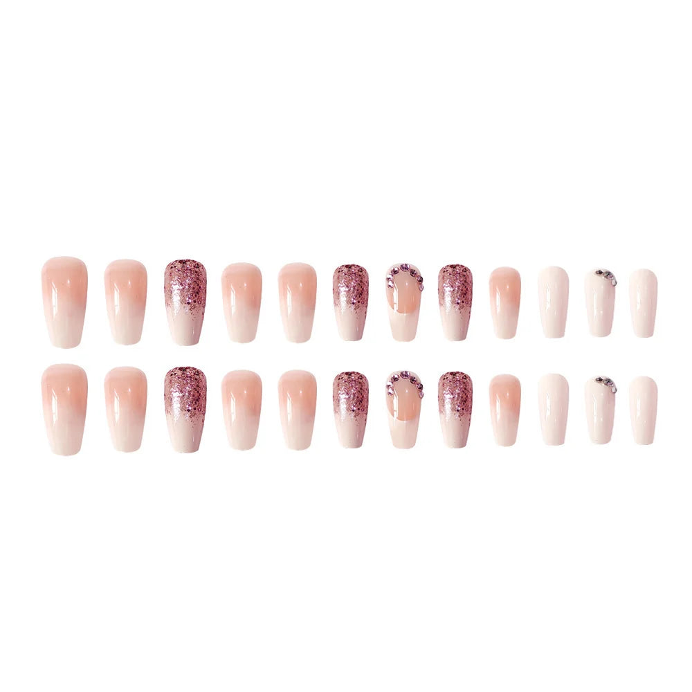 Press-On Nail Set Ombre & Glitter Peel And Press