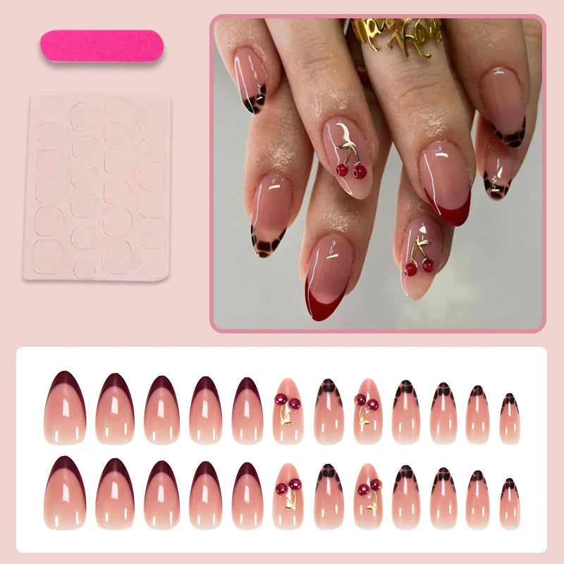 Press-On Nail Set Ombre & Gold Accents Easy Application
