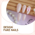 Press-On Nail Set Ombre Gradient & 3D Bow