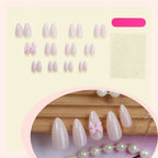 Press-On Nail Set Ombre Gradient & 3D Bow
