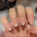 Press-On Nail Set Ombre Gradient Glitter Accents