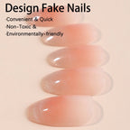 Press-On Nail Set Ombre Gradient Glitter Accents
