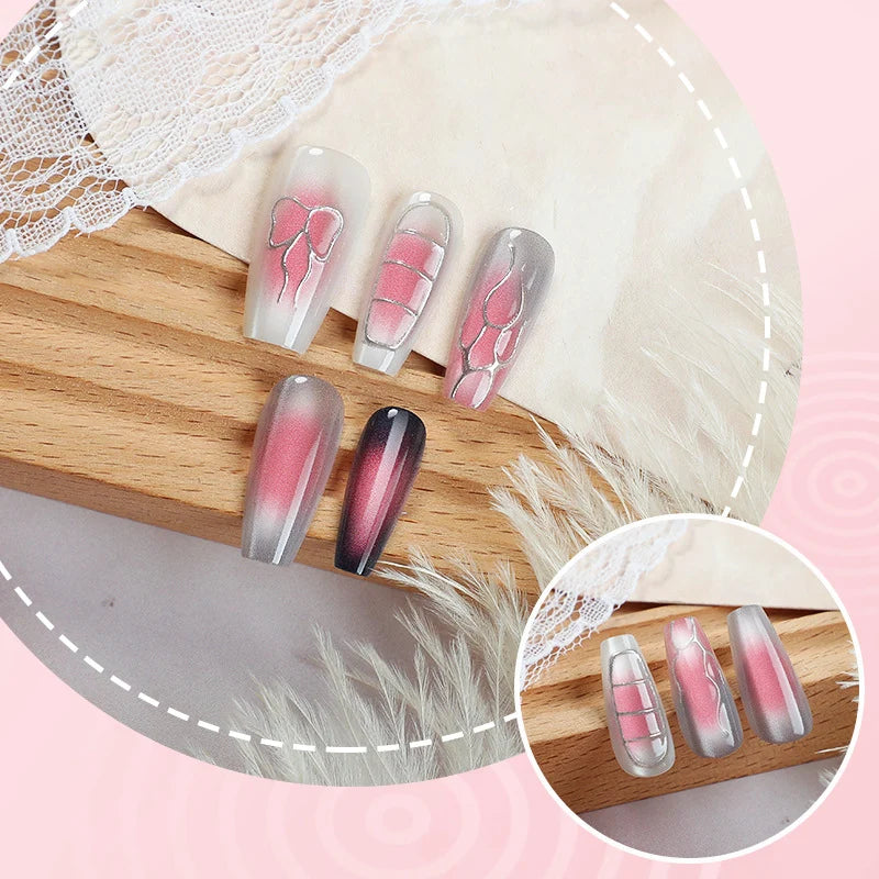 Press-On Nail Set Ombre Gradient Long-Lasting
