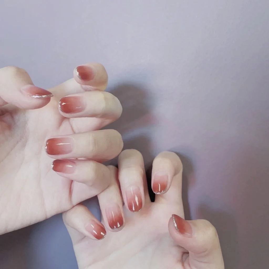 Press-On Nail Set Ombre Gradient Reusable & Custom Fit