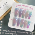 Press-On Nail Set Ombre Gradient Reusable XS To L